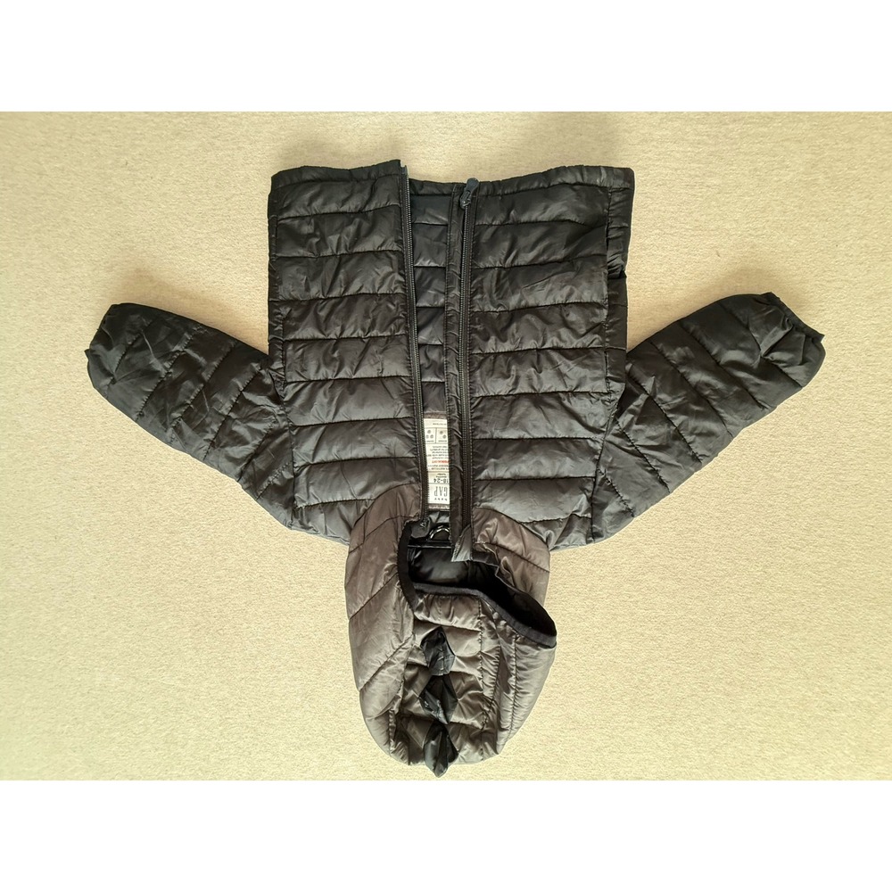 Baby Gap Toddler Black PrimaLoft Puffer Jacket Dinosaur Hood 18-24 Months